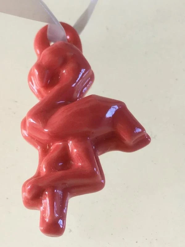 Roze flamingo porseleinen boon die dient als hanger - nieuw – photo 2
